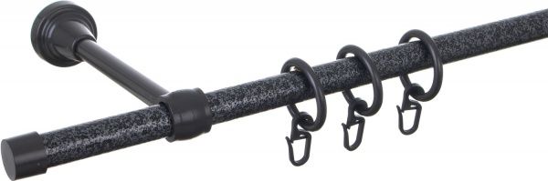 Карниз ОМиС PD одинарный укомплектованный d16 мм 240 см античное серебро 