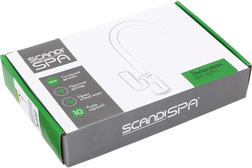 Змішувач для кухні Snotra гнучкий вилив чорний/хром