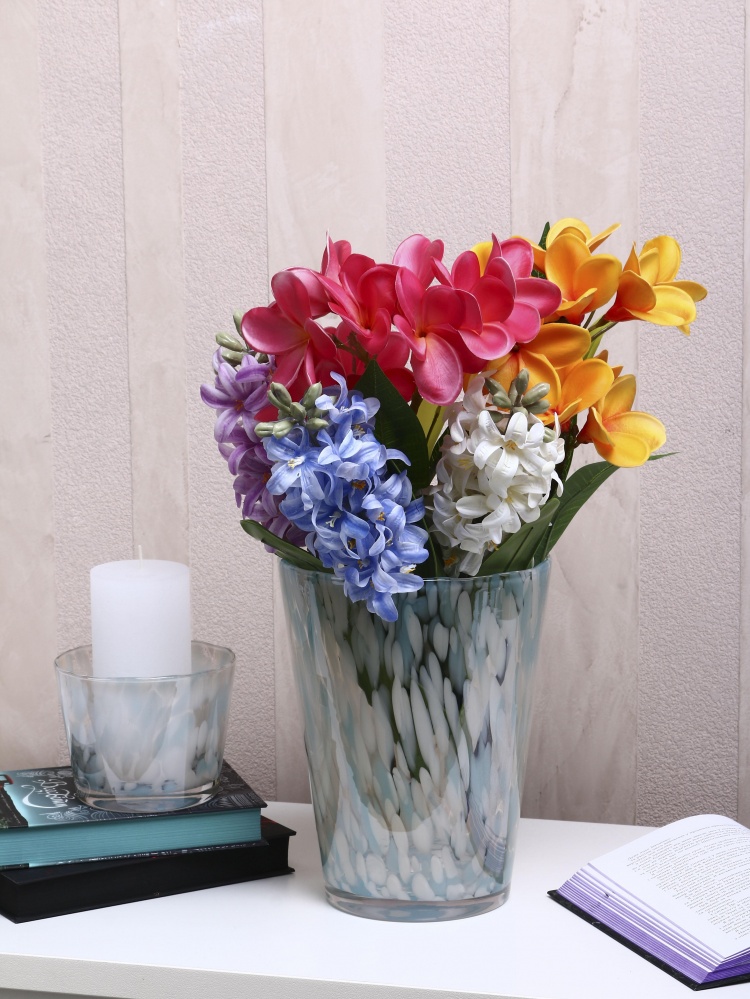 Ваза стеклянная Wrzesniak Glassworks Confetti 24 см голубая 27-1061D