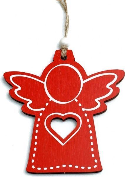 Подвеска Ангелочек «Сердце» красная 9 см dEI-37_01 