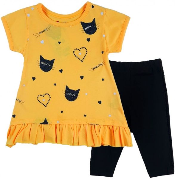 Комплект Mini Citlenbir 9162 Meow р.98 жовтий із чорним 