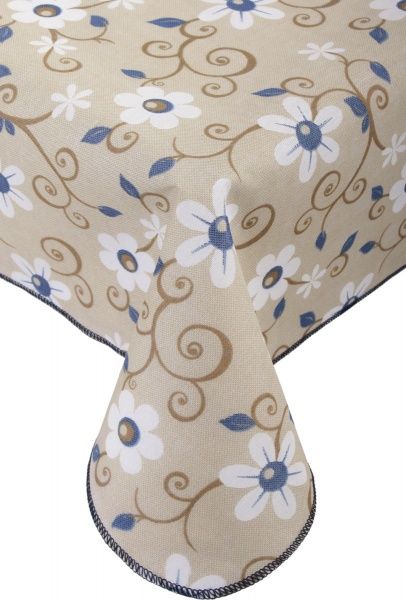 Скатерть Ginestra цветы 140x220 см синий Gemitex 