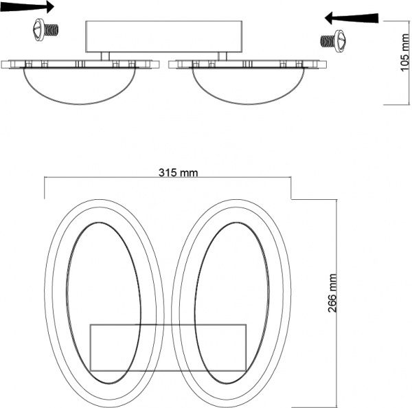 Бра Hopfen Aures BR LED 30 Вт белый 