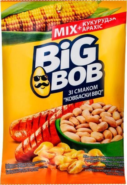 Арахіс і кукурудза смажені зі смаком Ковбаски BBQ 70 г (4820182066351)