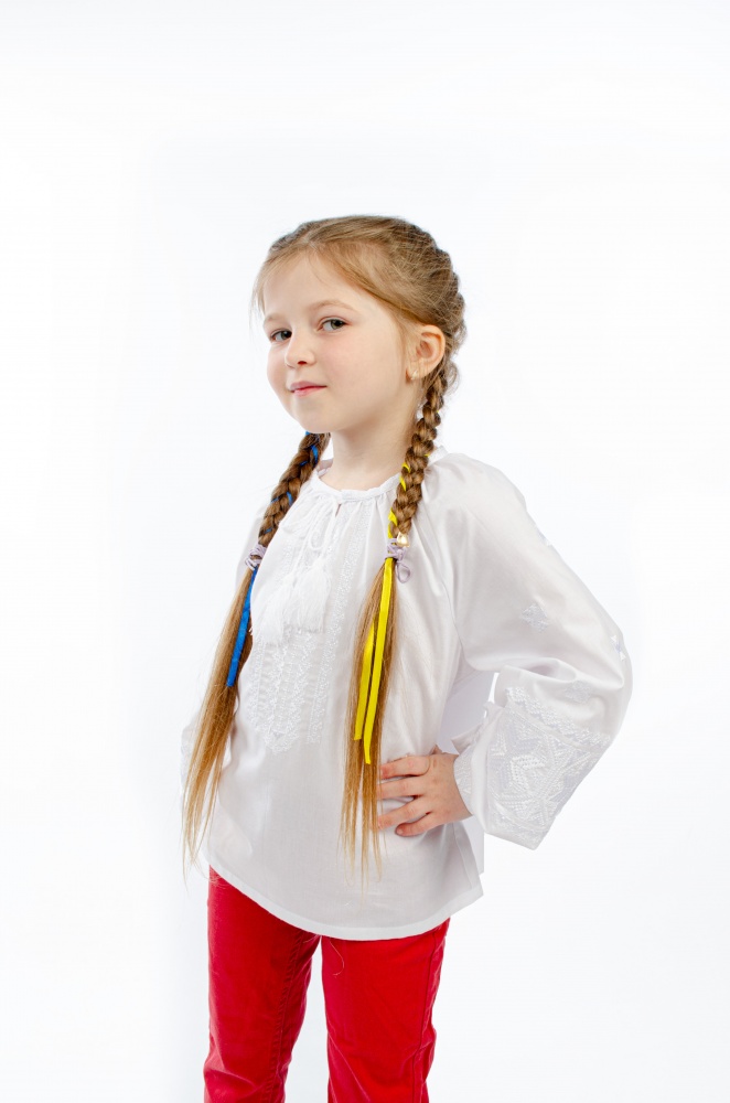 Вышиванка для девочек Эдельвика 394-23/09 р.110 белый 394-23/09