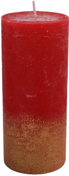 Свічка Циліндр C07*15/1-3.0-9.2 омбре червона в золоті Candy Light