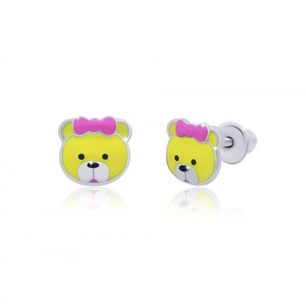 Сережки-пусети UMa&UMi Мiмiшка рожевий