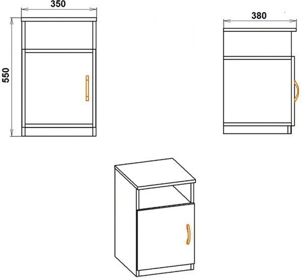 Тумба прикроватная Компанит ПКТ-1 дуб сонома 