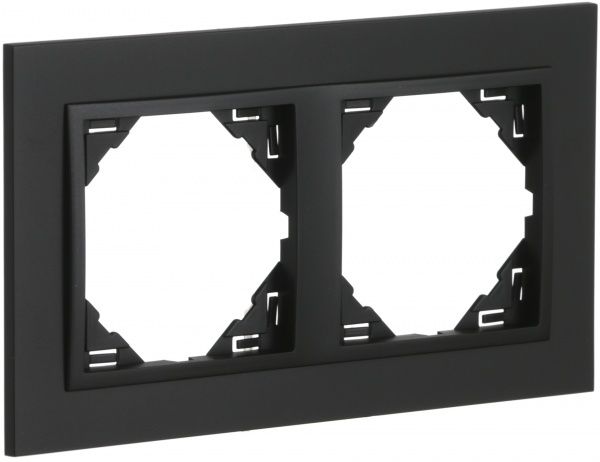 Рамка двухместная Efapel Animato Logus универсальная черный 90920 TRR
