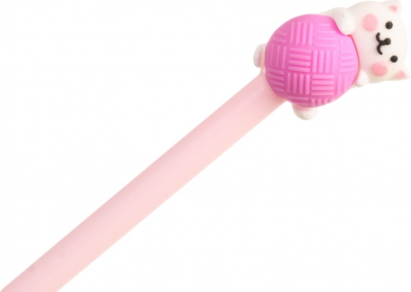 Ручка гелевая Бабушкиный котенок розовая 