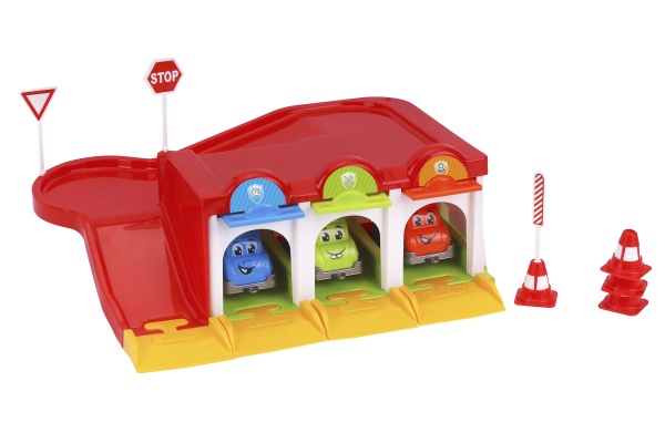 Игровой набор транспорта ТехноК с машинками и дорожными знаками 8584