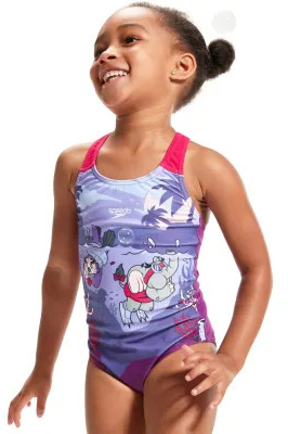 Купальник Speedo LTS BCK 1PC XBCK IF PURPLE/PINK 8-00314214805 р.115 разноцветный