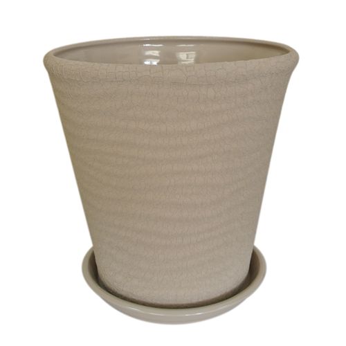 Горщик керамічний Оріана-Запоріжкераміка Нова Хвиля №3 шовк круглий 5,5л капучино 