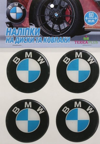 Наліпка TERRAPLUS на ковпаки та диски BMW 60 мм