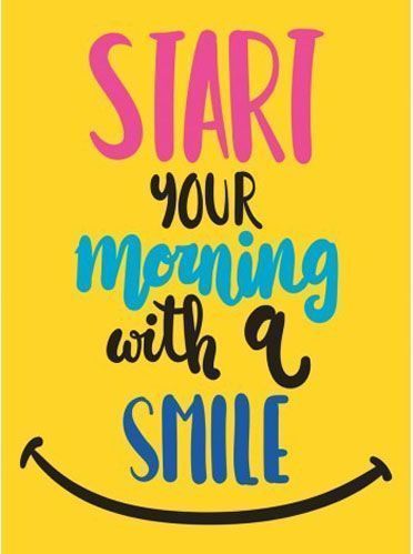 Постер «Начни свое утро с улыбки» желтый