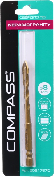 Сверло по плитке Compass квадро 8 мм 8