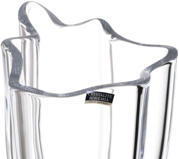 Ваза Vulcano стеклянная прозрачная 30,5 см Bohemia