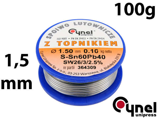 Припій Vorel Sn60-Pb40 d1.5 мм 100 г 76814