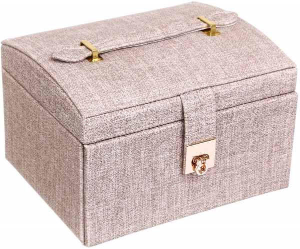 Шкатулка для украшений Cassy 19.5x13x16 см бежевый