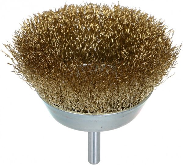 Щітка Чашка 75мм х 6.4мм, гофрований латунований дріт 0.3мм Tolsen 77550