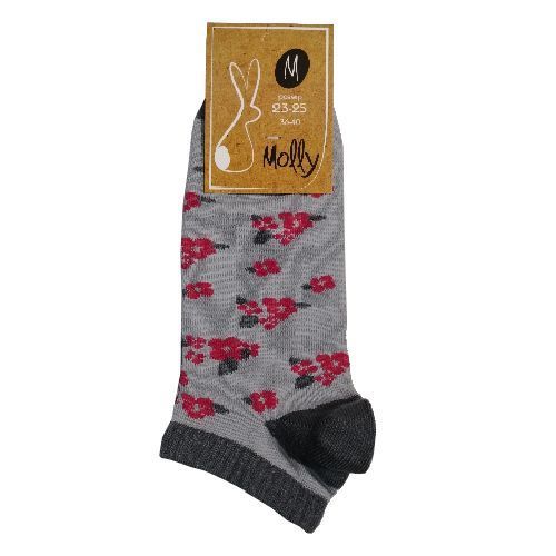 Носки женские Молли Цветы р. 23-25 серый 1 пар 