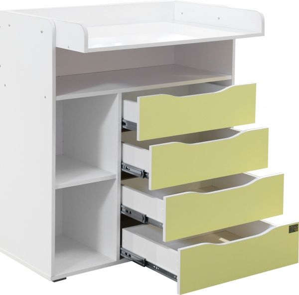 Комод сповивальний К-10 німфея альба/лимон 