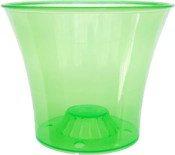 Горщик для орхідей Омела Орхідея 2,3 л круглий прозорий зелений 