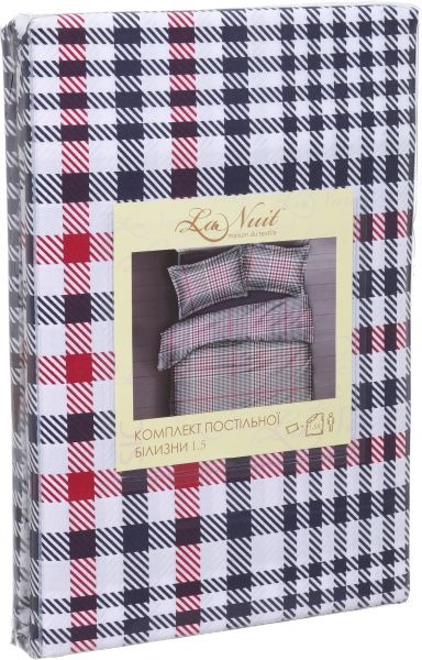 Комплект постільної білизни Cage 1,5 чорний із червоним La Nuit 