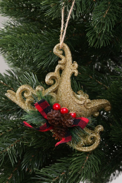 Декоративна підвіска Санчата з декором 13x10 см E2298G золотий