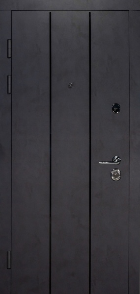 Двері вхідні Булат Гарант 535 бетон антрацит 2050x850 мм ліві