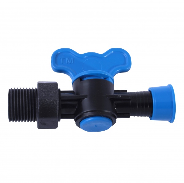 Кран с поджатием для капельной ленты Sertsan 17x1/2 НР