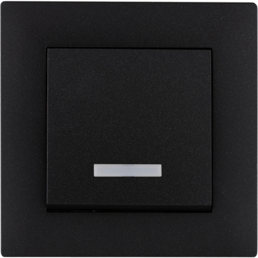 Вимикач одноклавішний Makel Rizz з підсвіткою чорний матовий 88054021