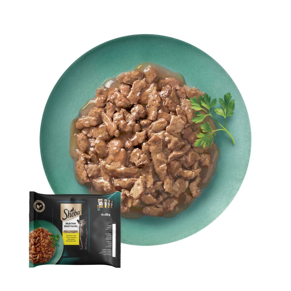 Корм влажный для котов Sheba ассорти из мяса птицы