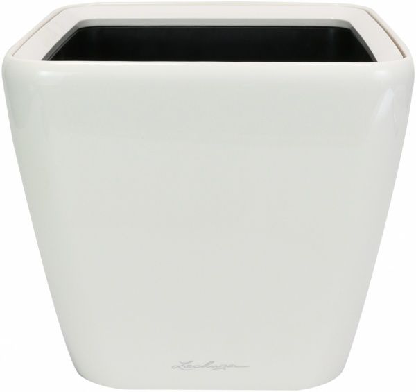 Вазон пластиковий Lechuza Quadro Premium LS 35 квадратний 39,7л білий 