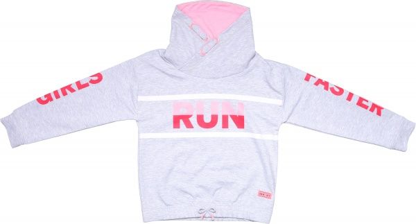 Свитшот LINCOLN&SHARKS р.152 серый/красный/розовый 