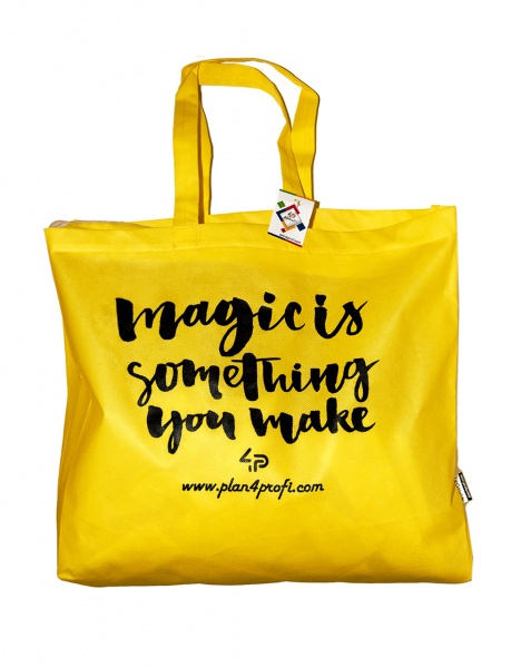 Сумка-шоппер 4PROFI на молнии 38x53 см с принтом желтый 