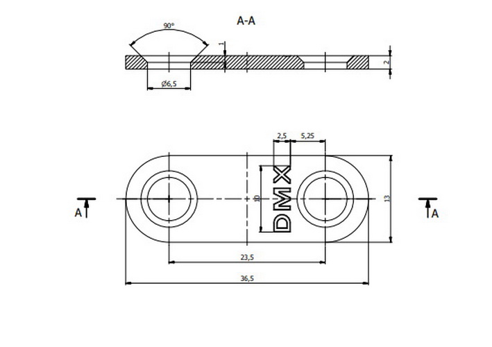 Пластина перфорована вузька Domax FLW 40 36,5х13х2 мм