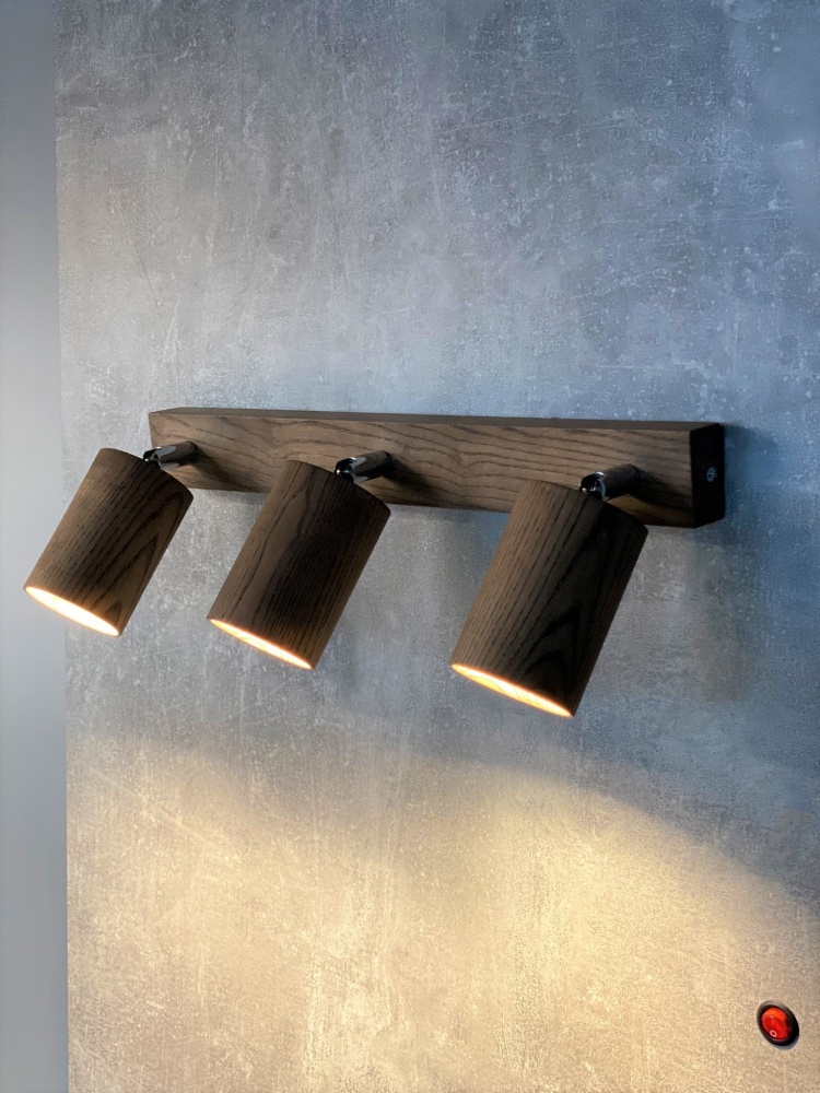 Спот Iterna накладний Alta 3xGU10 дерево темне LW076