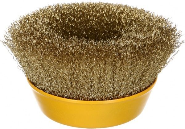 Щетка Чашка 125мм М14, гофрированная латунированная проволока 0.3мм Tolsen 77504