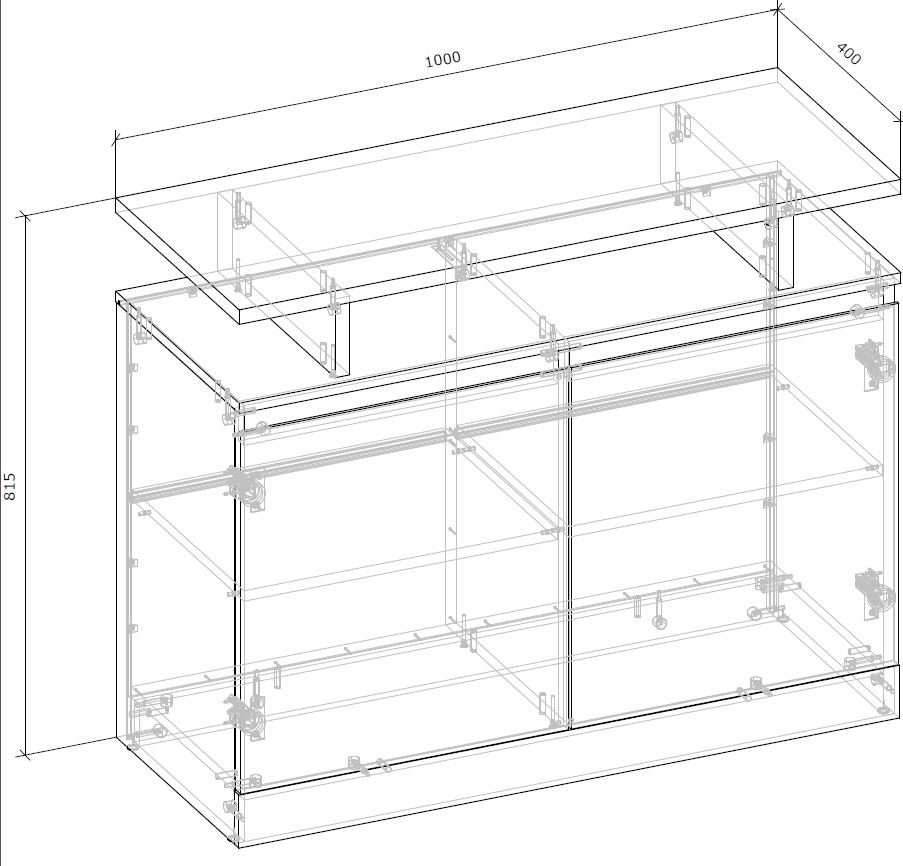 Комод Грейд Concord №2 2д 1000x815x400 мм дуб крафт золотий/німфея альба