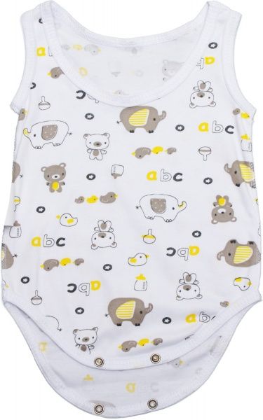 Боди Domtex Слонята р.92 белый с принтом 155729 