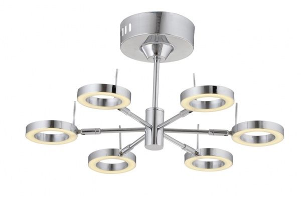 Люстра светодиодная Интеркласс НСБ 04-6хХХ-293 6x4 Вт хром C8065-6 
