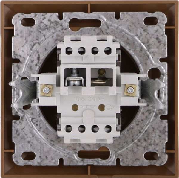 Выключатель проходной двухклавишный UP! (Underprice) Vesta без подсветки 10 А 220-250В коричневый