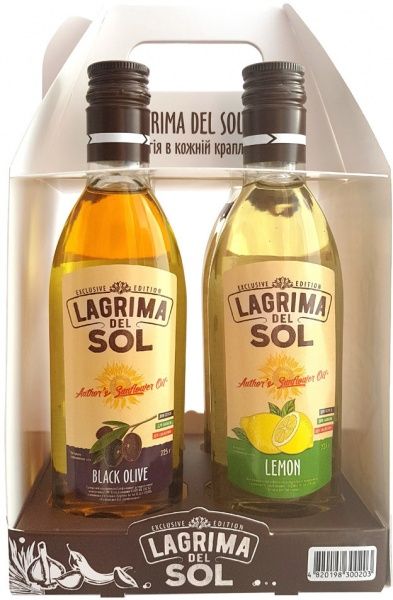 Набор Lagrima del Sol Набор подсолнечного масла каен, лимон, шиитаке, черная оливка 2 х 225 мл + 2 х 220 мл 200 мл 