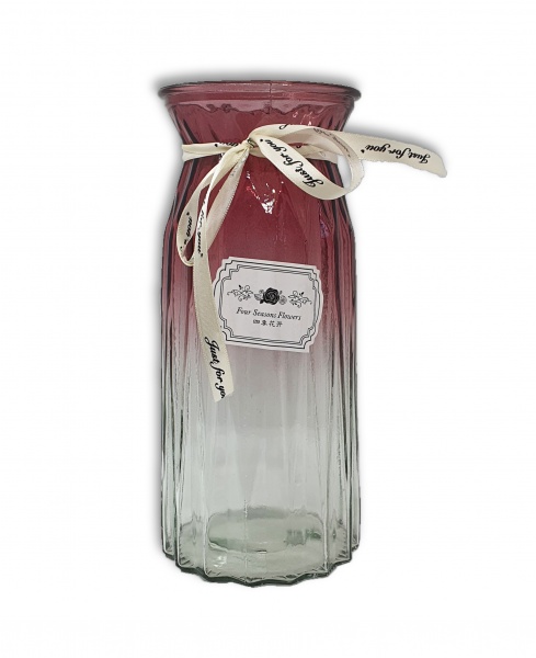 Ваза стеклянная YIWU Crystal Lucy 24 см бордо 