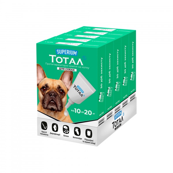 Краплі SUPERIUM Тотал для собак 10-20 кг 2 мл