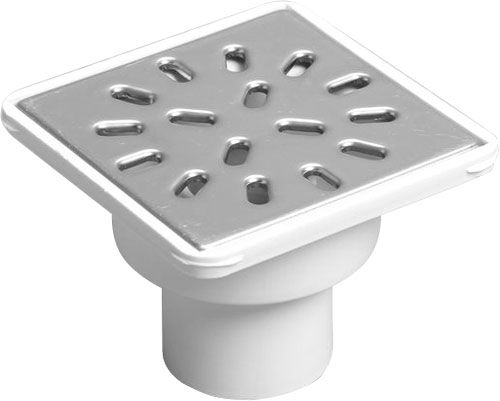 Душевой трап Water House D50 с нержавеющей решеткой 150х150 гидрозатвор