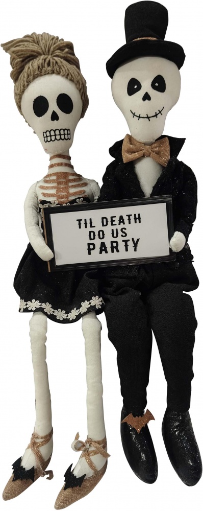 Декорация Хэллоуин пара Скелетов черный 25х13х71 см
