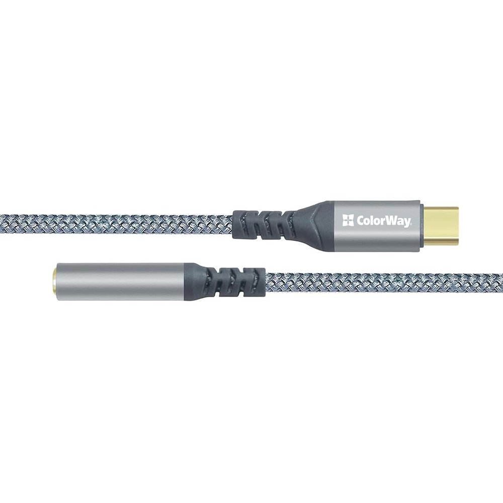 Адаптер для навушників ColorWay 0,14 м grey (CW-AD-CJ)