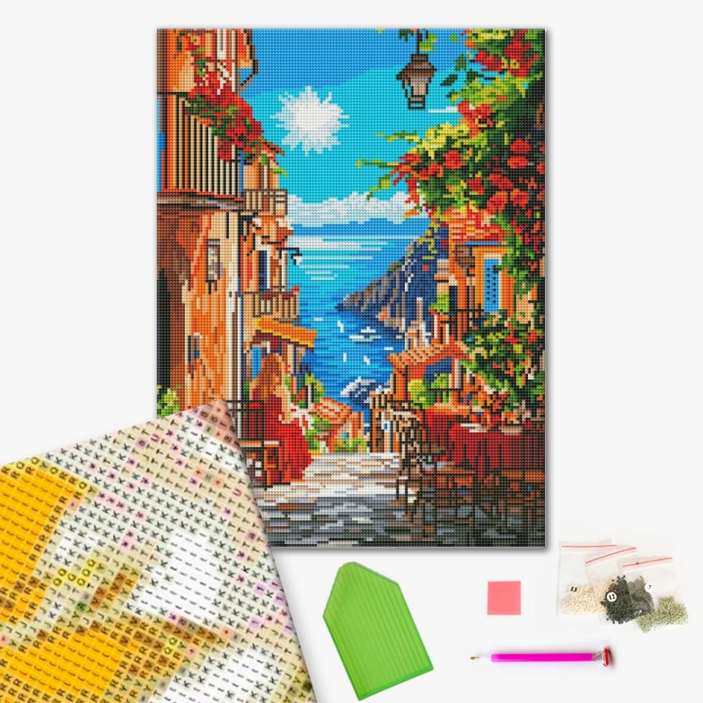 Алмазна мозаїка Романтична вулиця 40х50 см Brushme